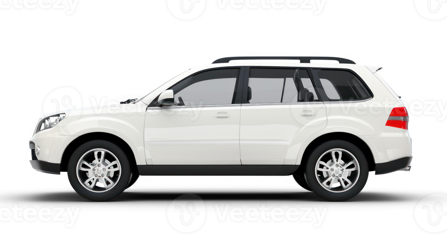 White SUV car on transparency background png