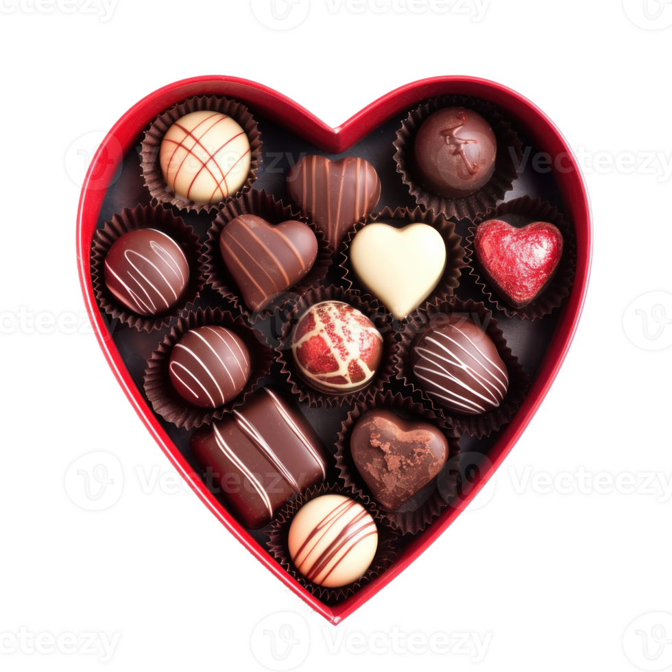valentine's day chocolates in a heart shape png