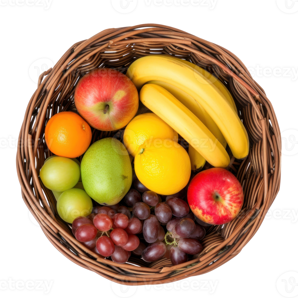 fruit basket on transparent backgound png