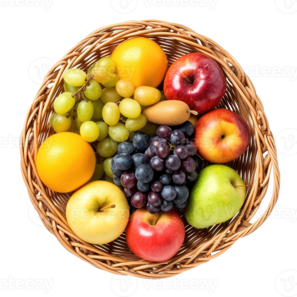 fruit basket on transparent background png