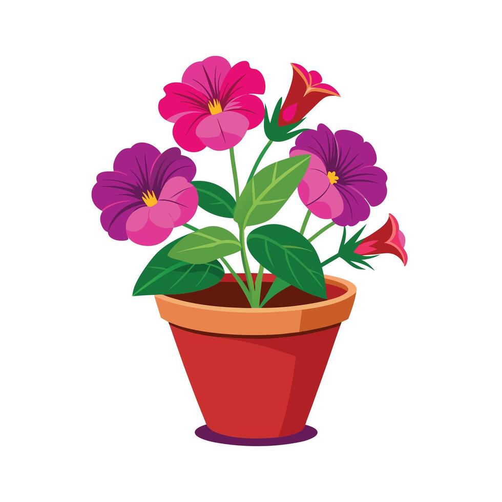 Beautiful Flowerpot Houseplant Illustration vector