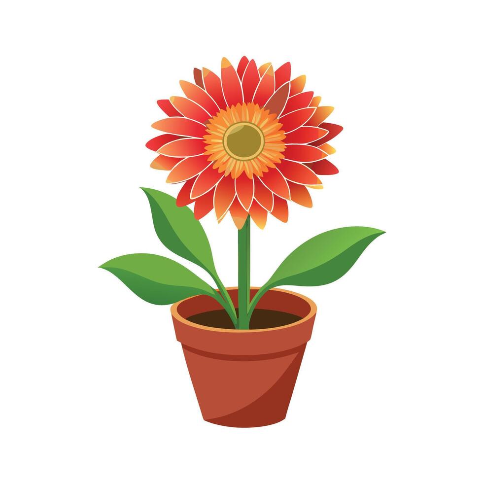 Beautiful Flowerpot Houseplant Illustration vector