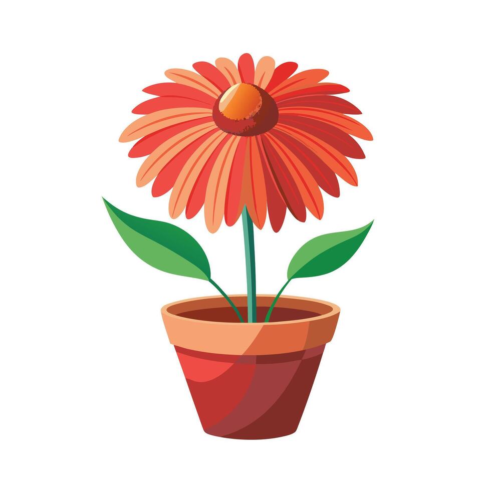 Beautiful Flowerpot Houseplant Illustration vector