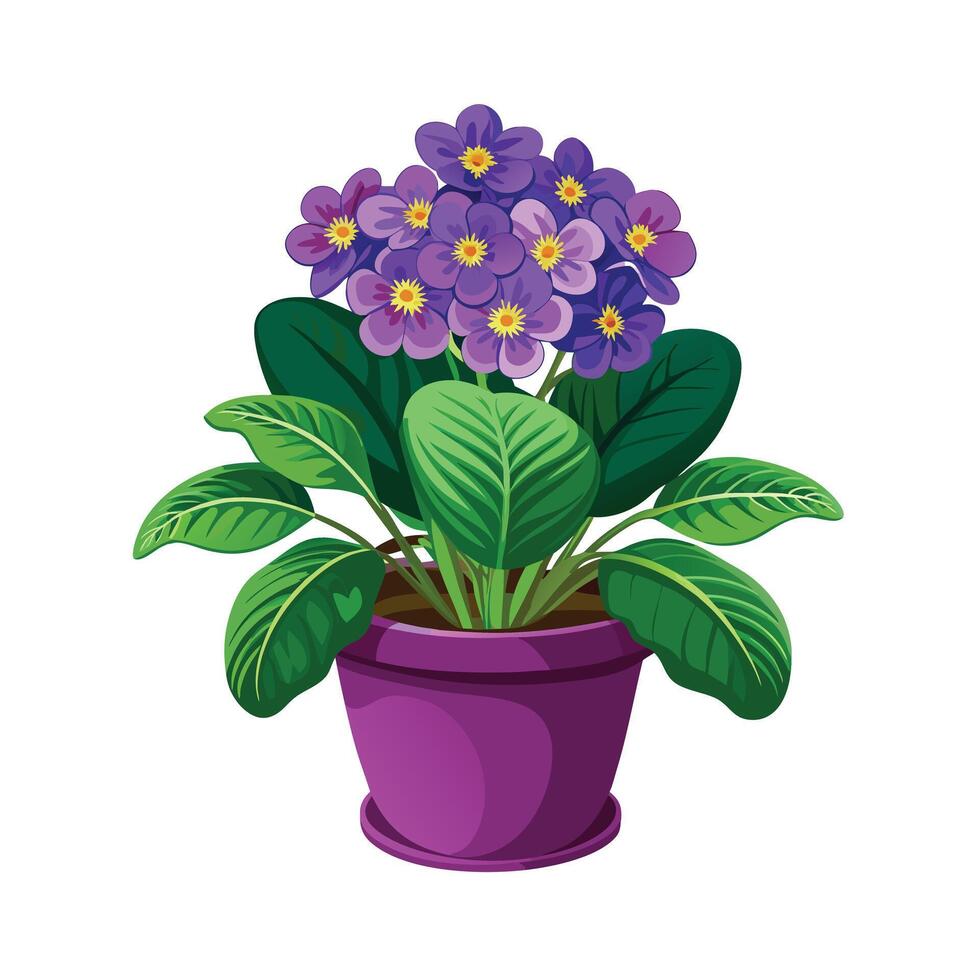 Beautiful Flowerpot Houseplant Illustration vector