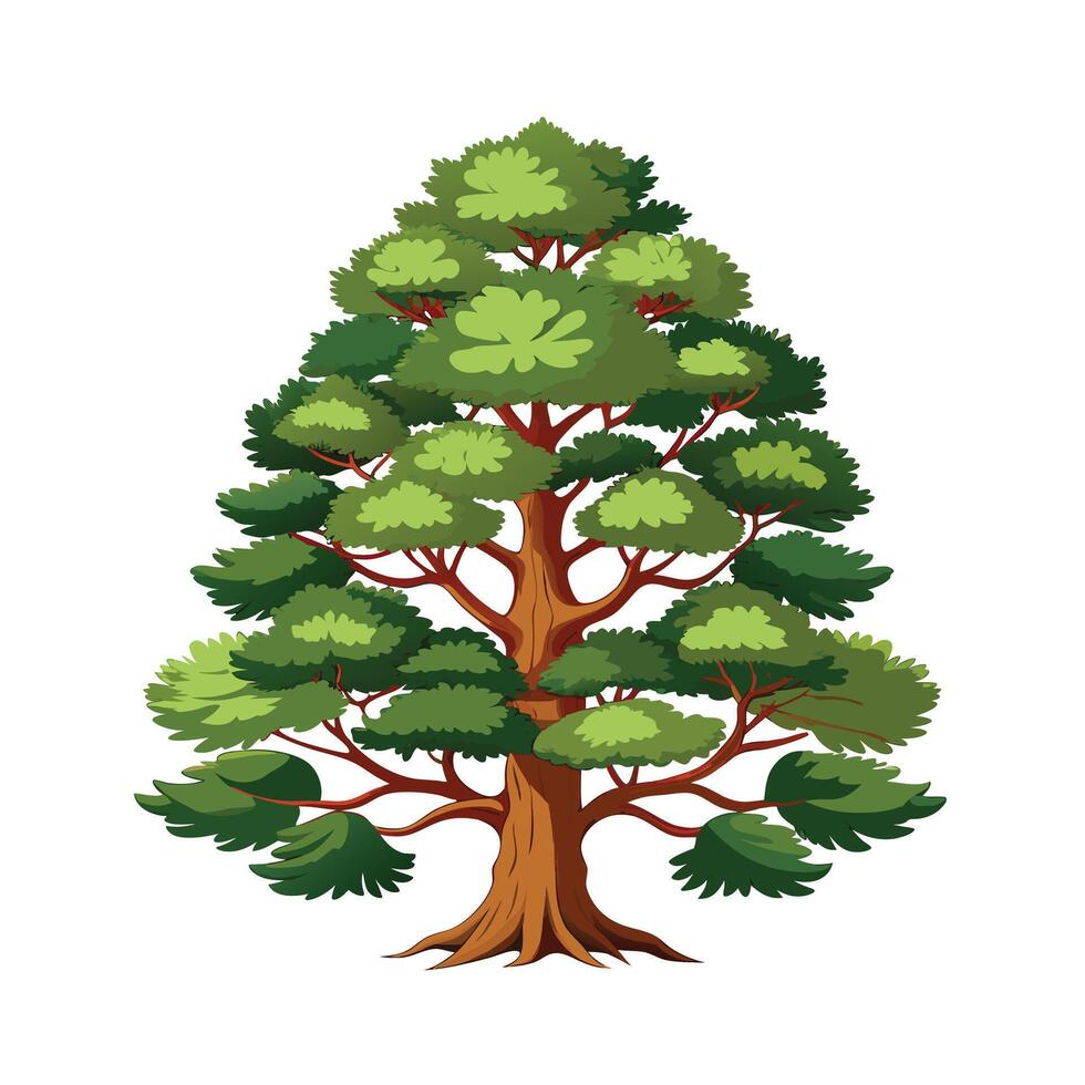 Beautiful Single Big Tree Illustration vector