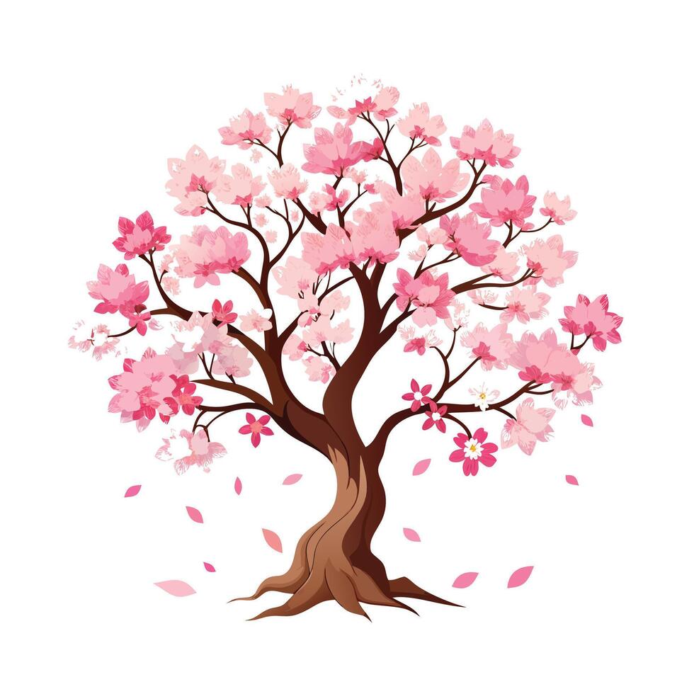 Beautiful Single Big Tree Illustration vector
