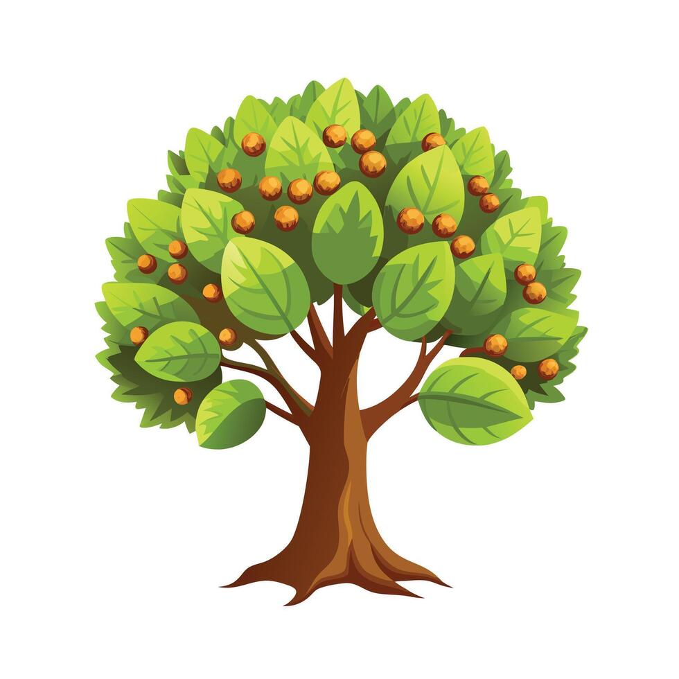 Beautiful Single Big Tree Illustration vector