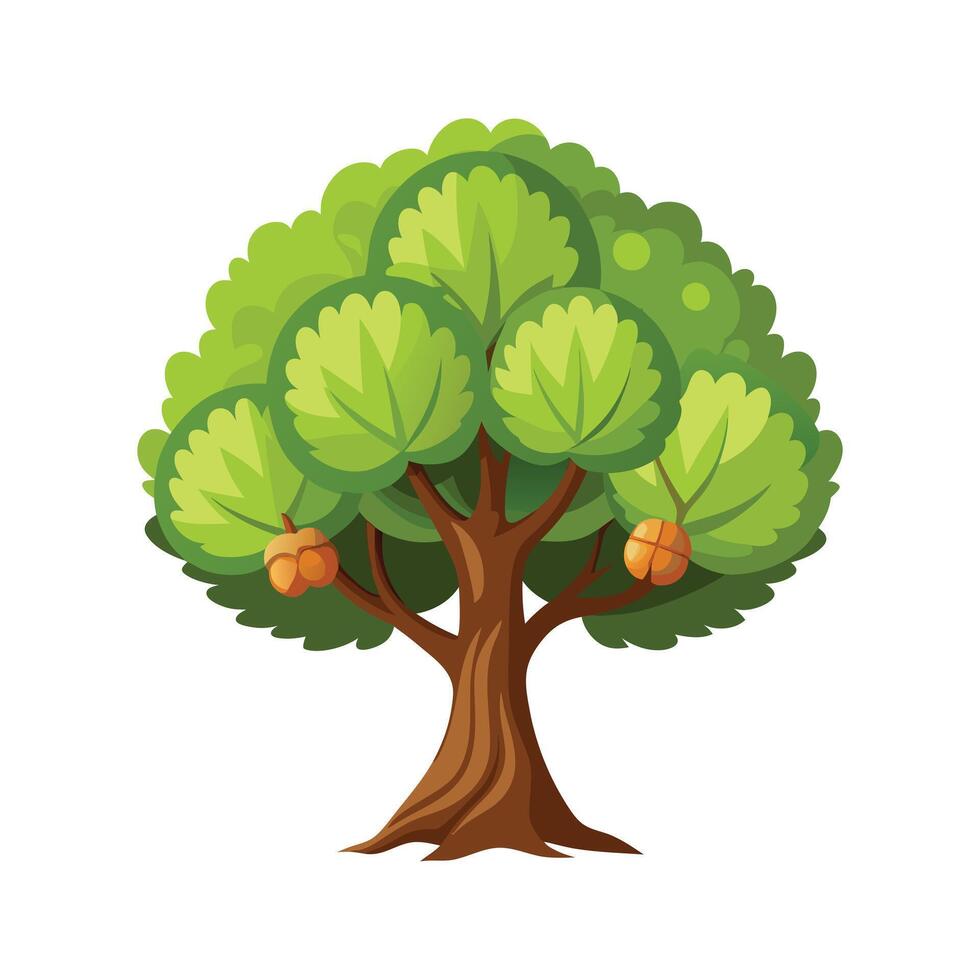 Beautiful Single Big Tree Illustration vector