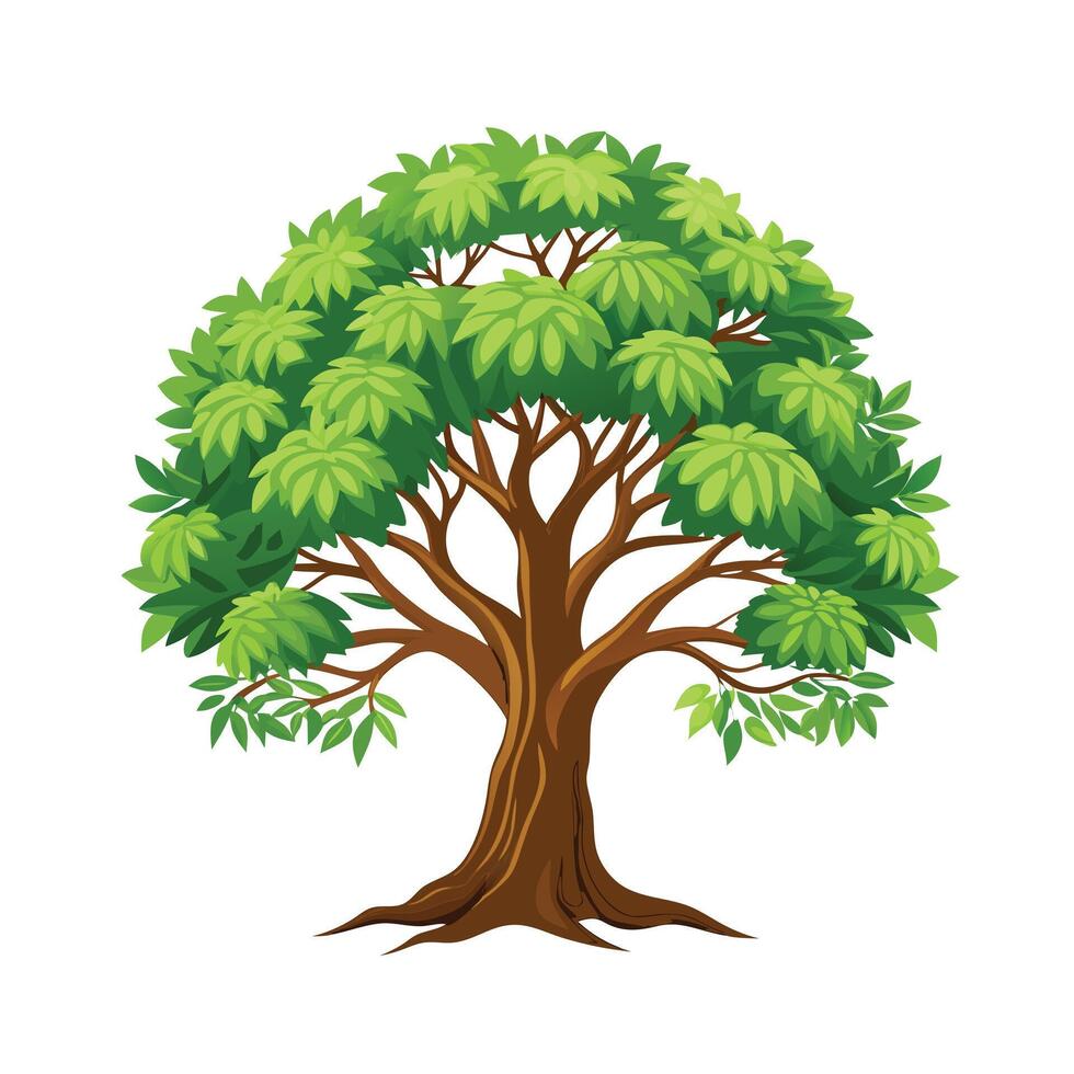 Beautiful Single Big Tree Illustration vector