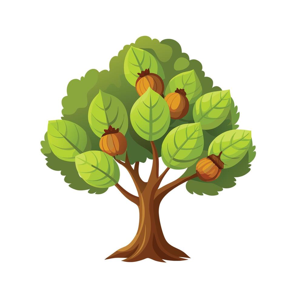 Beautiful Single Big Tree Illustration vector