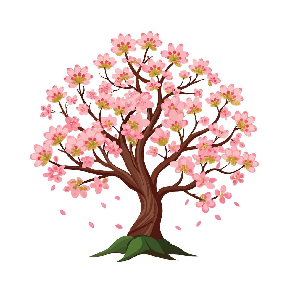 Beautiful Single Big Tree Illustration vector
