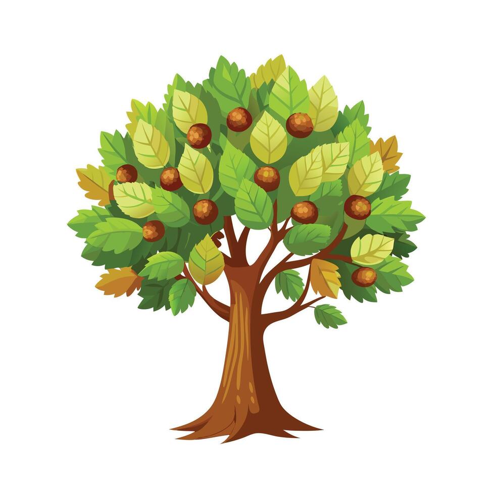 Beautiful Single Big Tree Illustration vector