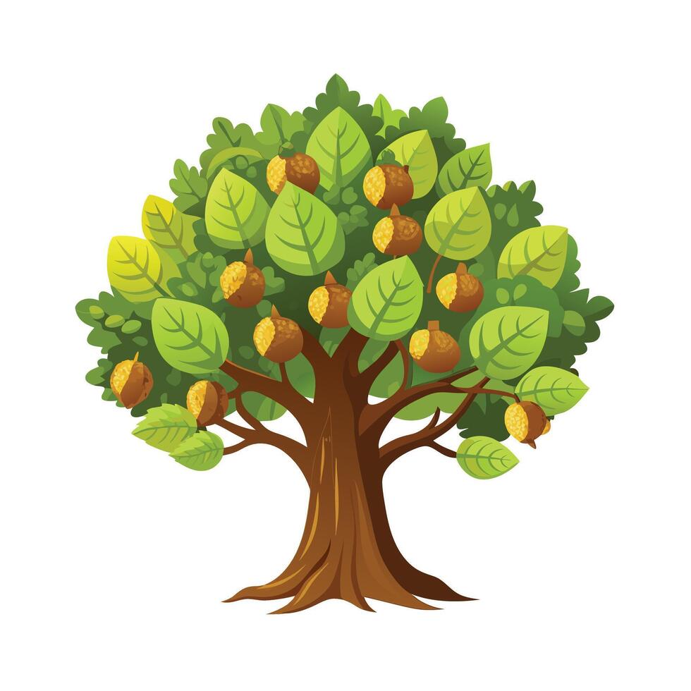 Beautiful Single Big Tree Illustration vector