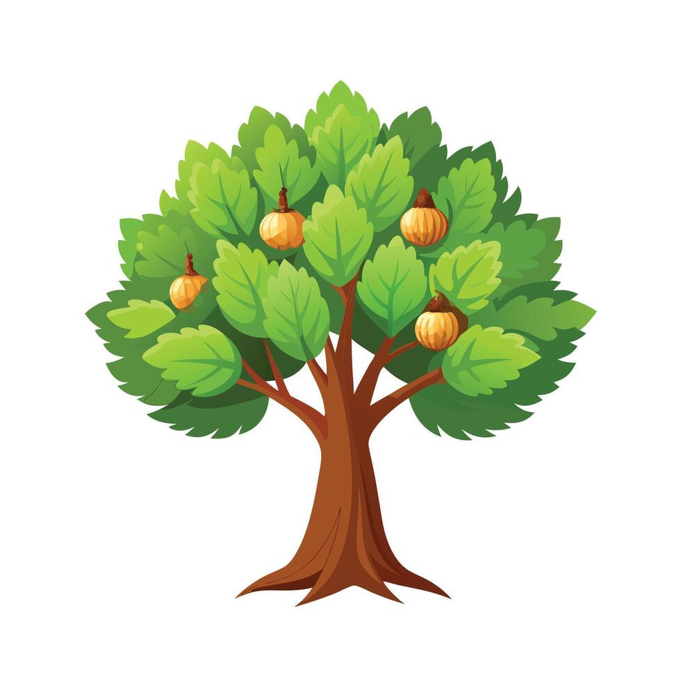Beautiful Single Big Tree Illustration vector