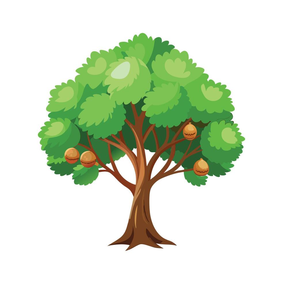 Beautiful Single Big Tree Illustration vector