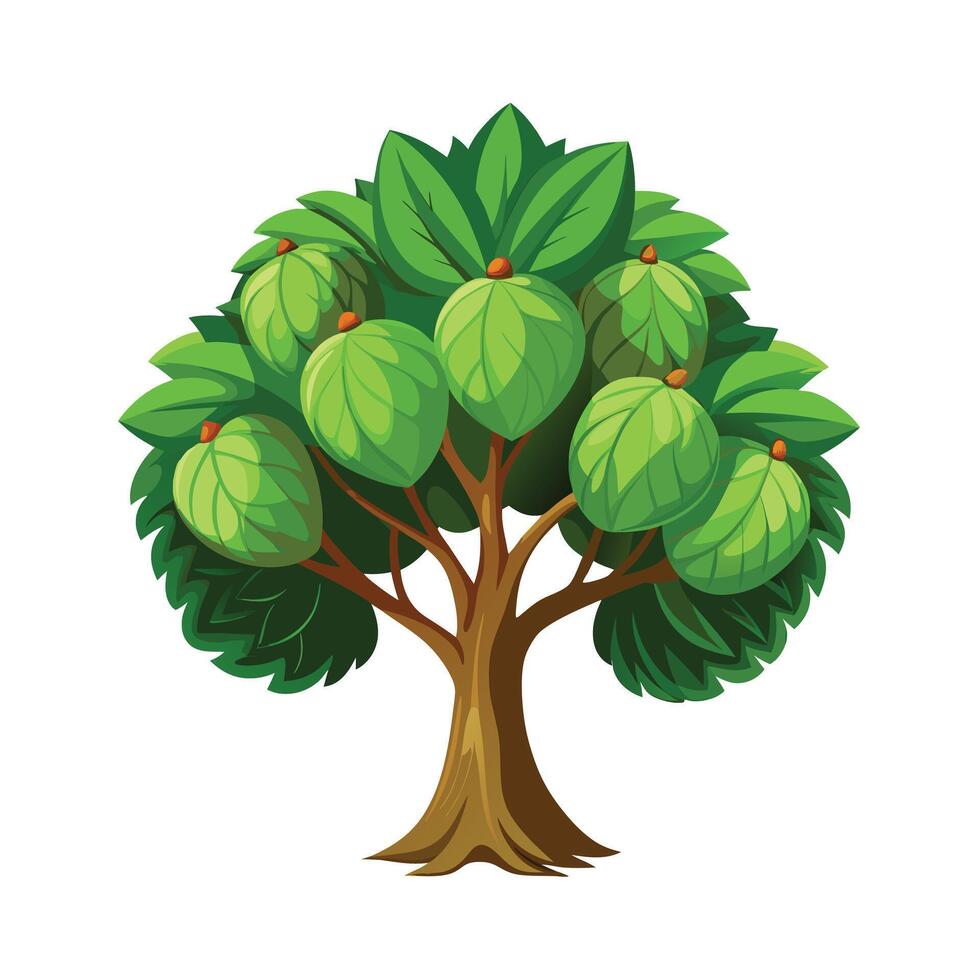 Beautiful Single Big Tree Illustration vector