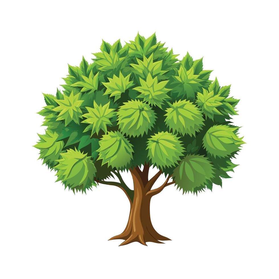 Beautiful Single Big Tree Illustration vector