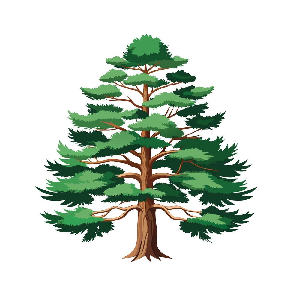 Beautiful Single Big Tree Illustration vector