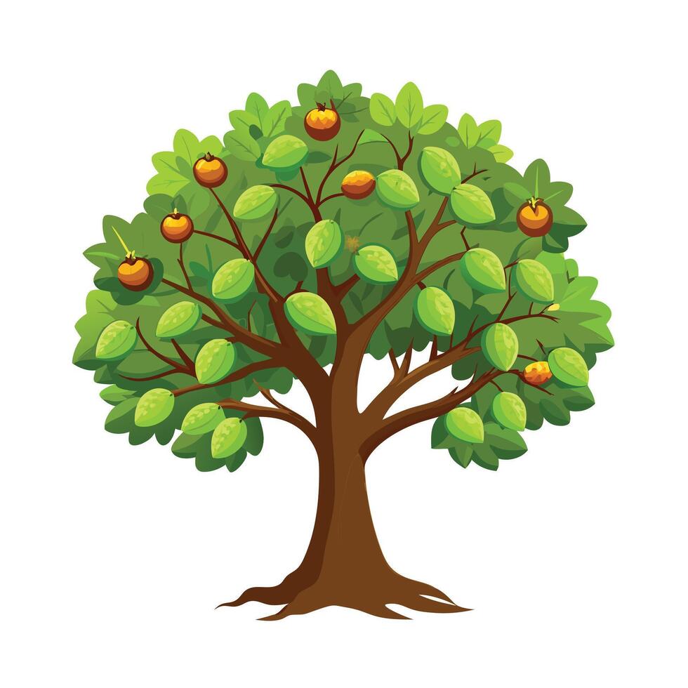 Beautiful Single Big Tree Illustration vector