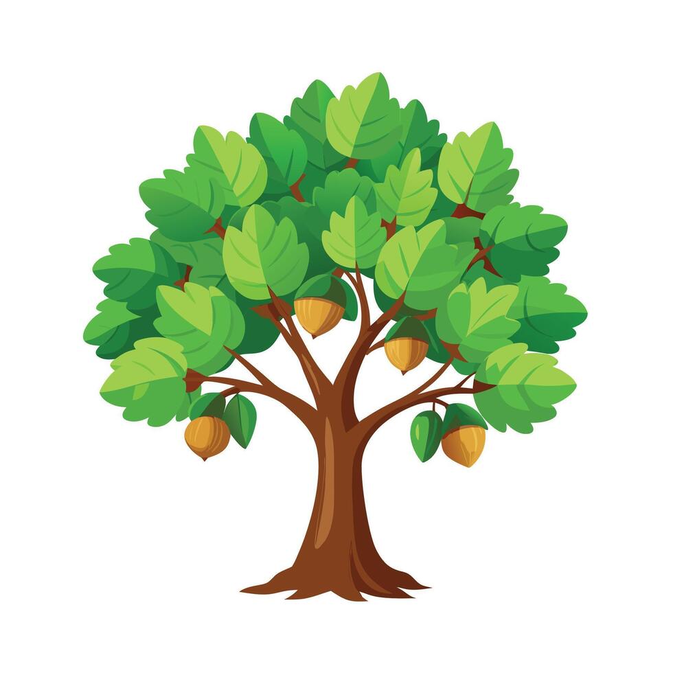Beautiful Single Big Tree Illustration vector