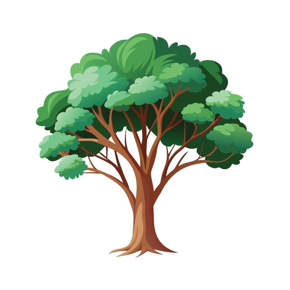 Beautiful Single Big Tree Illustration vector