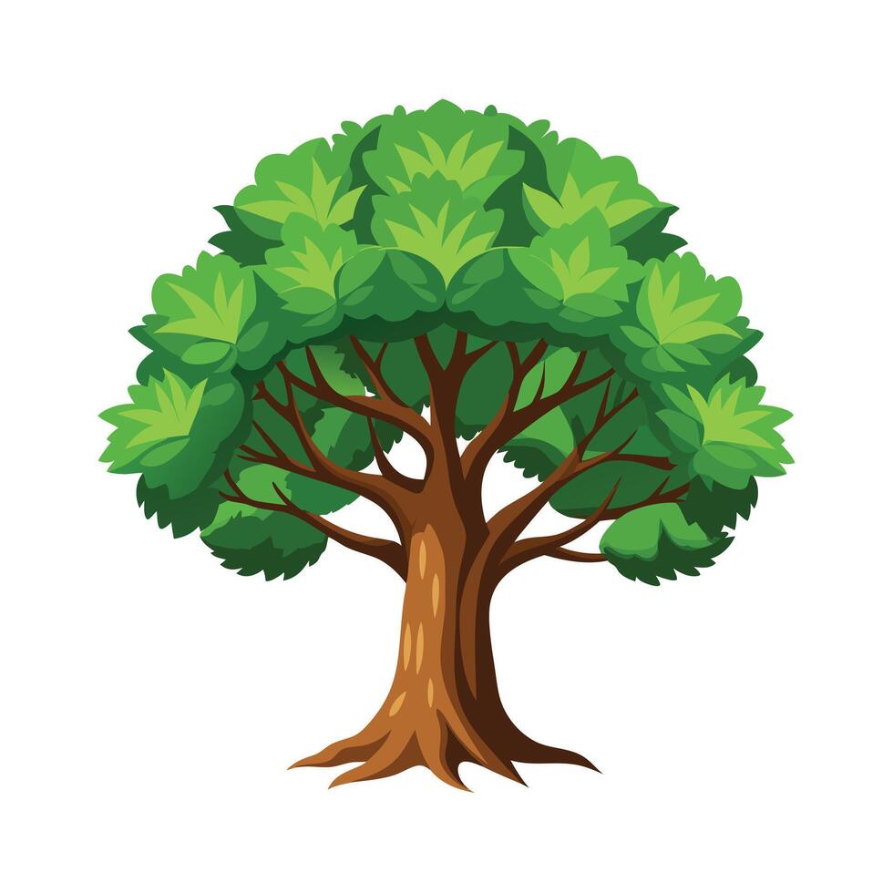 Beautiful Single Big Tree Illustration vector
