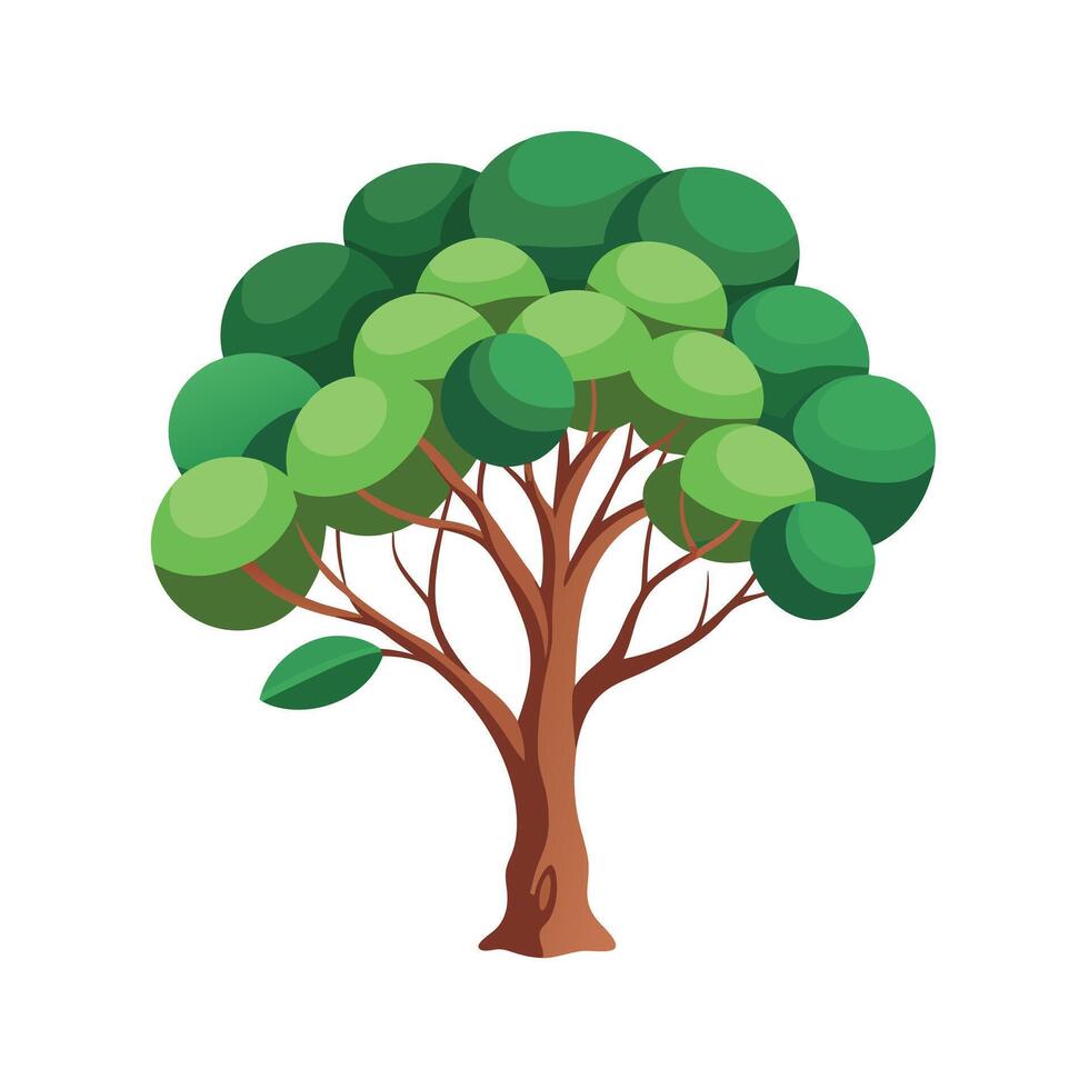 Beautiful Single Big Tree Illustration vector