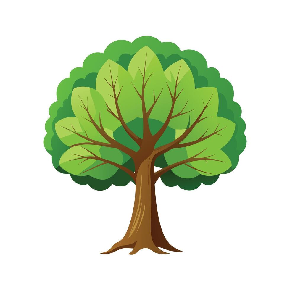 Beautiful Single Big Tree Illustration vector