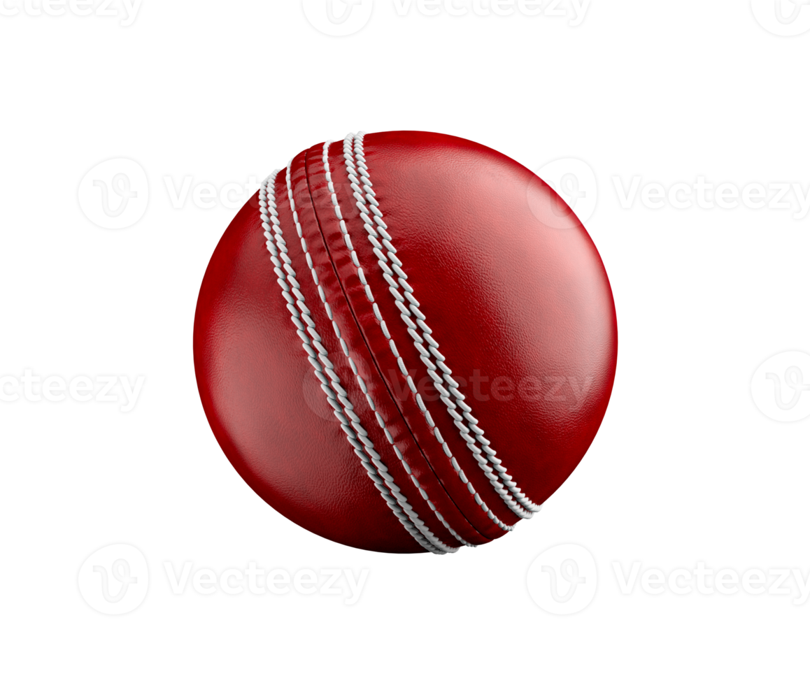 3D Shiny New Test Match Leather Stitched Cricket Ball 3D Illustration png