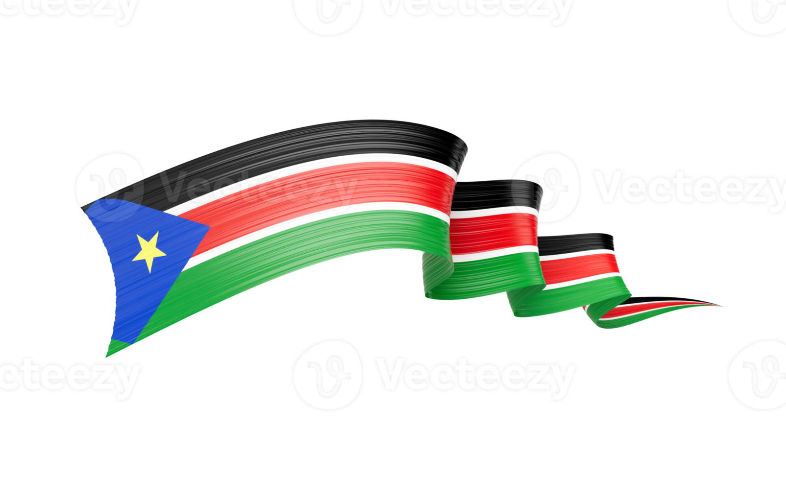 3d Flag Of South Sudan 3d Wavy Shiny South Sudan Ribbon Flag 3d Illustration png