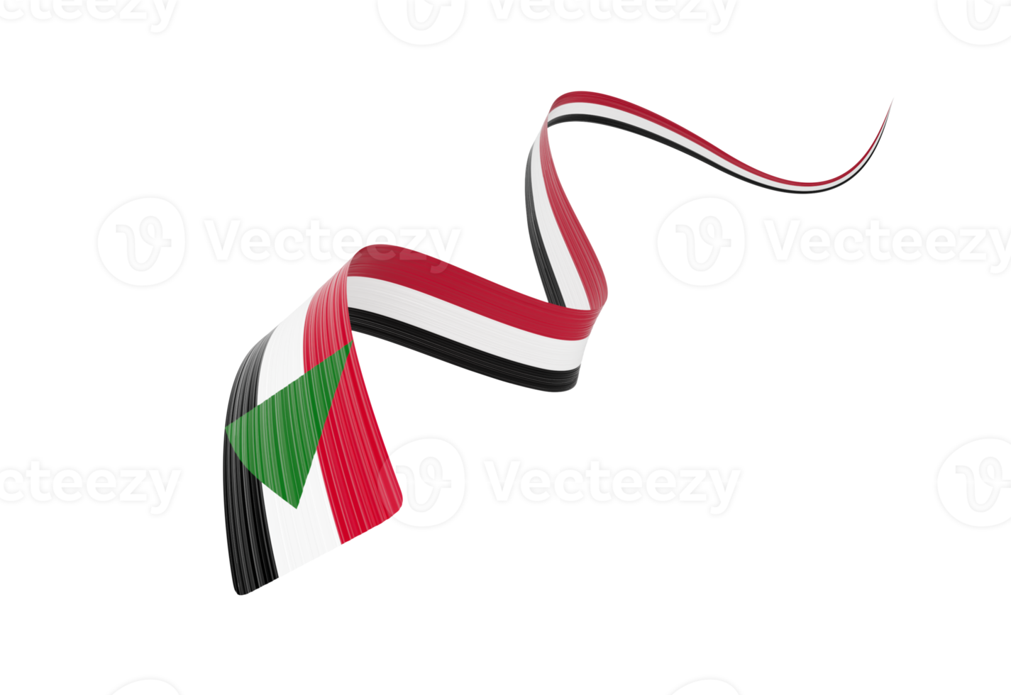3d Flag Of Sudan 3d Wavy Shiny Sudan Ribbon Flag 3d Illustration png