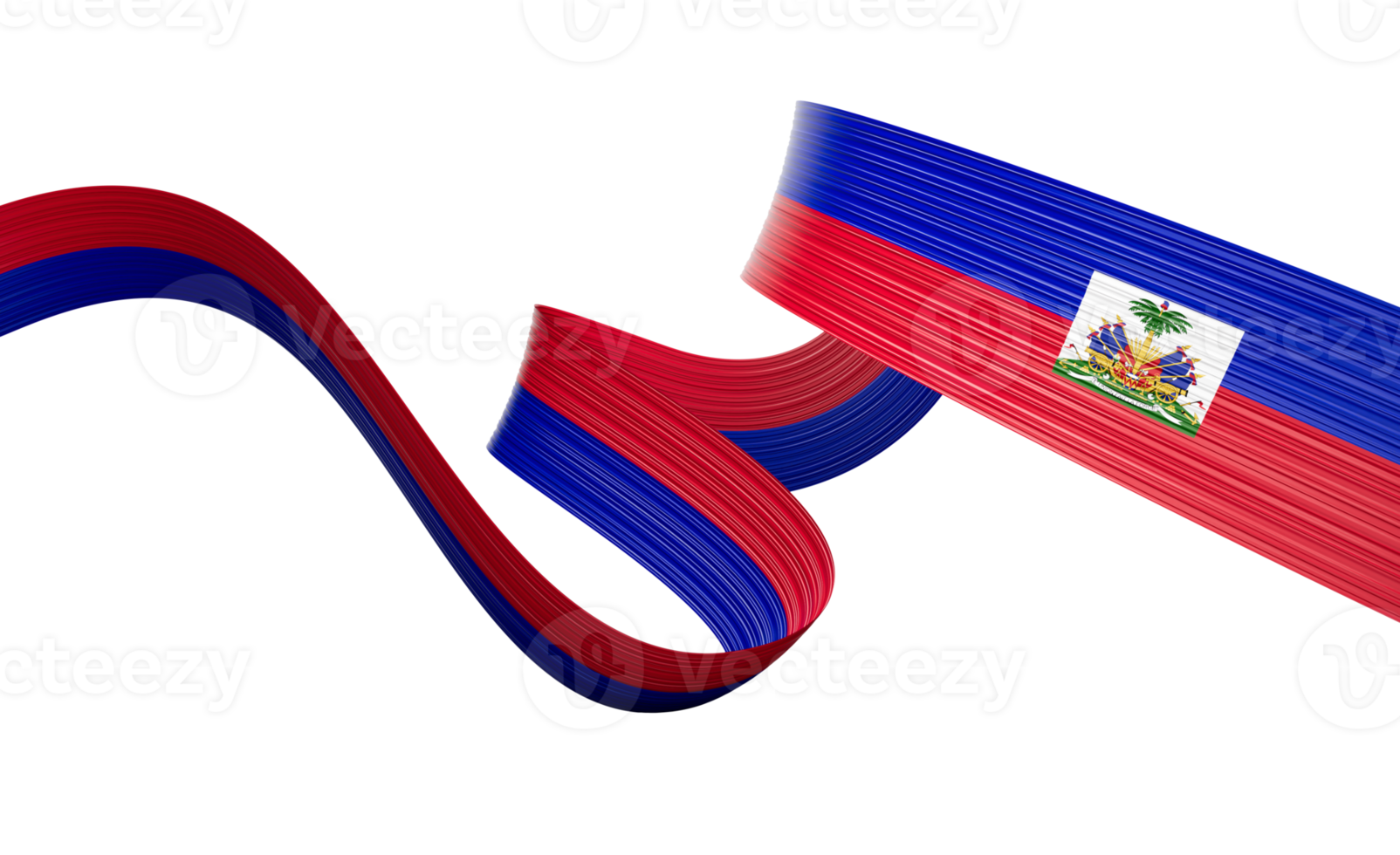 3d Flag Of Haiti 3d Wavy Shiny Haiti Ribbon Flag 3d Illustration png