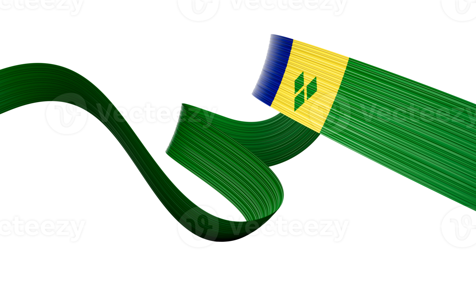 3d Flag Of Saint Vincent and the Grenadines 3d Shiny Waving Flag 3d Illustration png