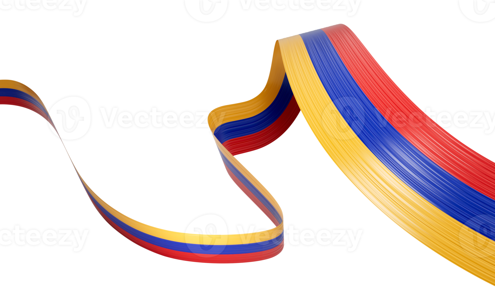 3d Flag Of Armenia 3d Wavy Shiny Armenia Ribbon 3d Illustration png
