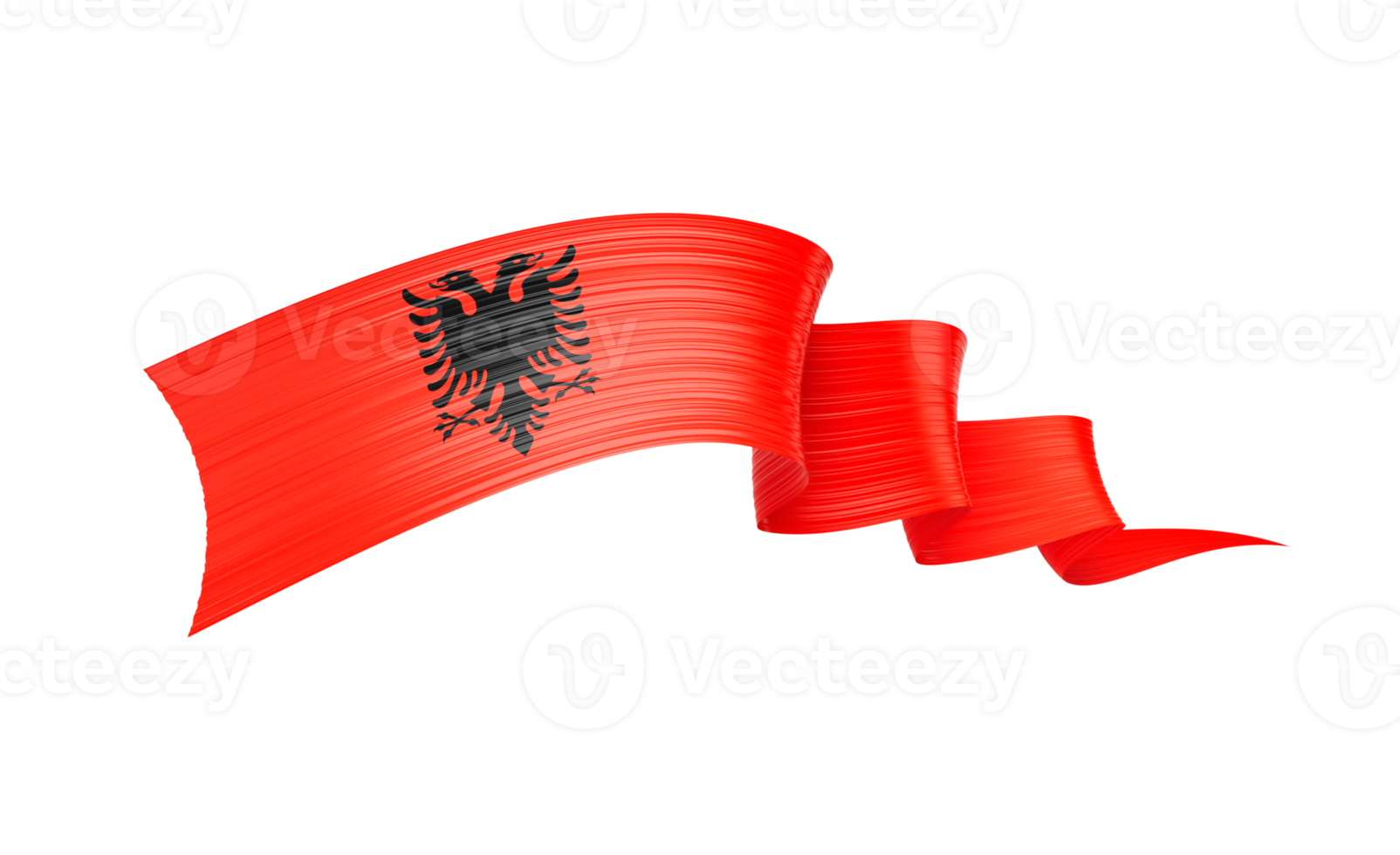 3d Flag Of Albania 3d Shiny Waving Flag Ribbon 3d Illustration png