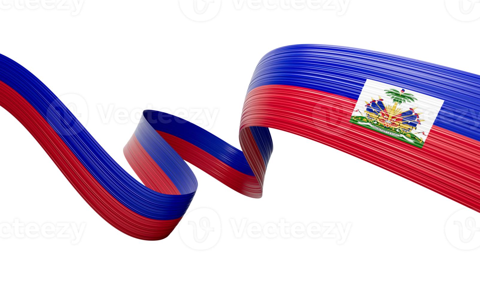3d Flag Of Haiti 3d Wavy Shiny Haiti Ribbon Flag 3d Illustration png