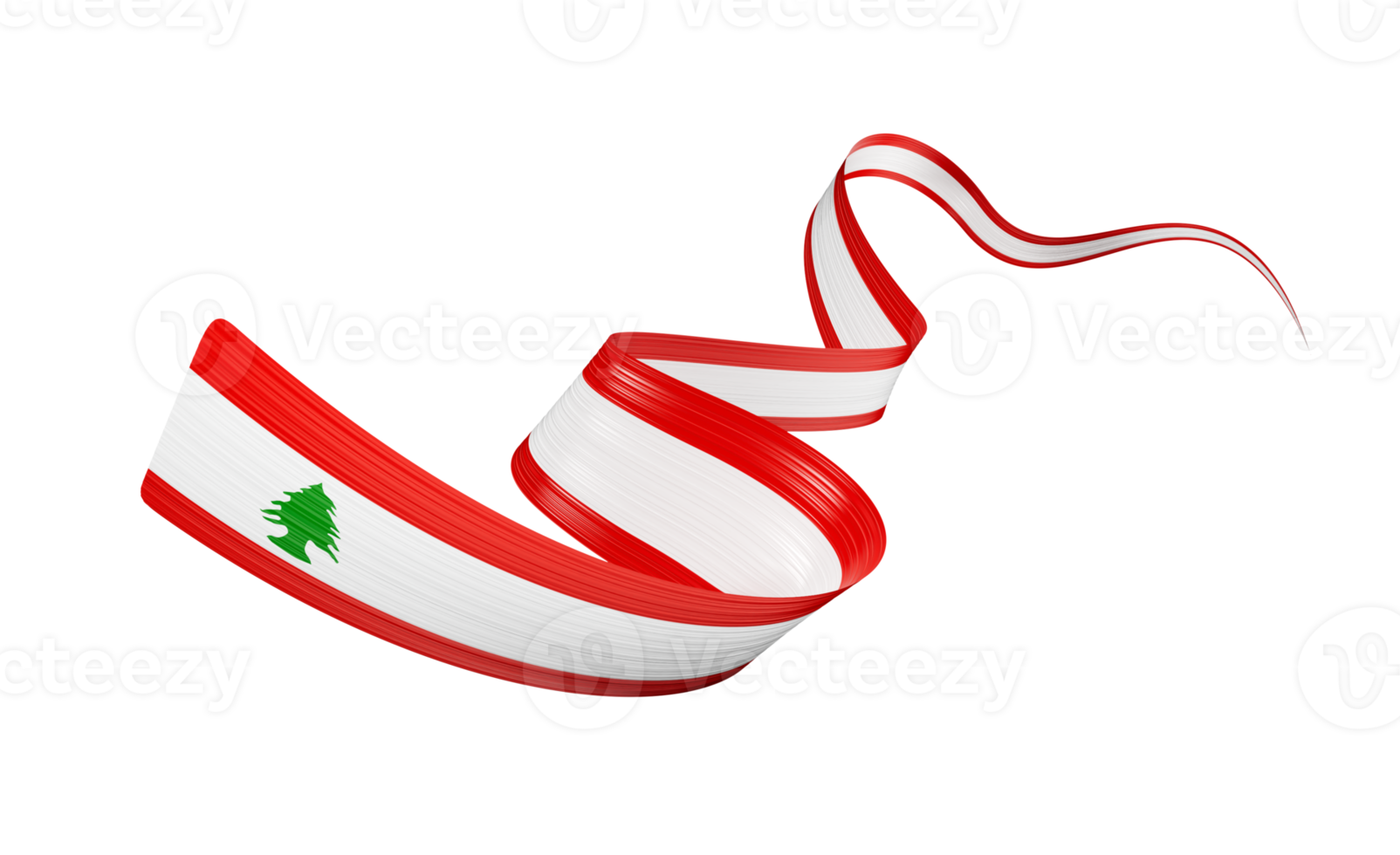 3d Flag Of Lebanon 3d Wavy Shiny Lebanon Ribbon Flag 3d Illustration png
