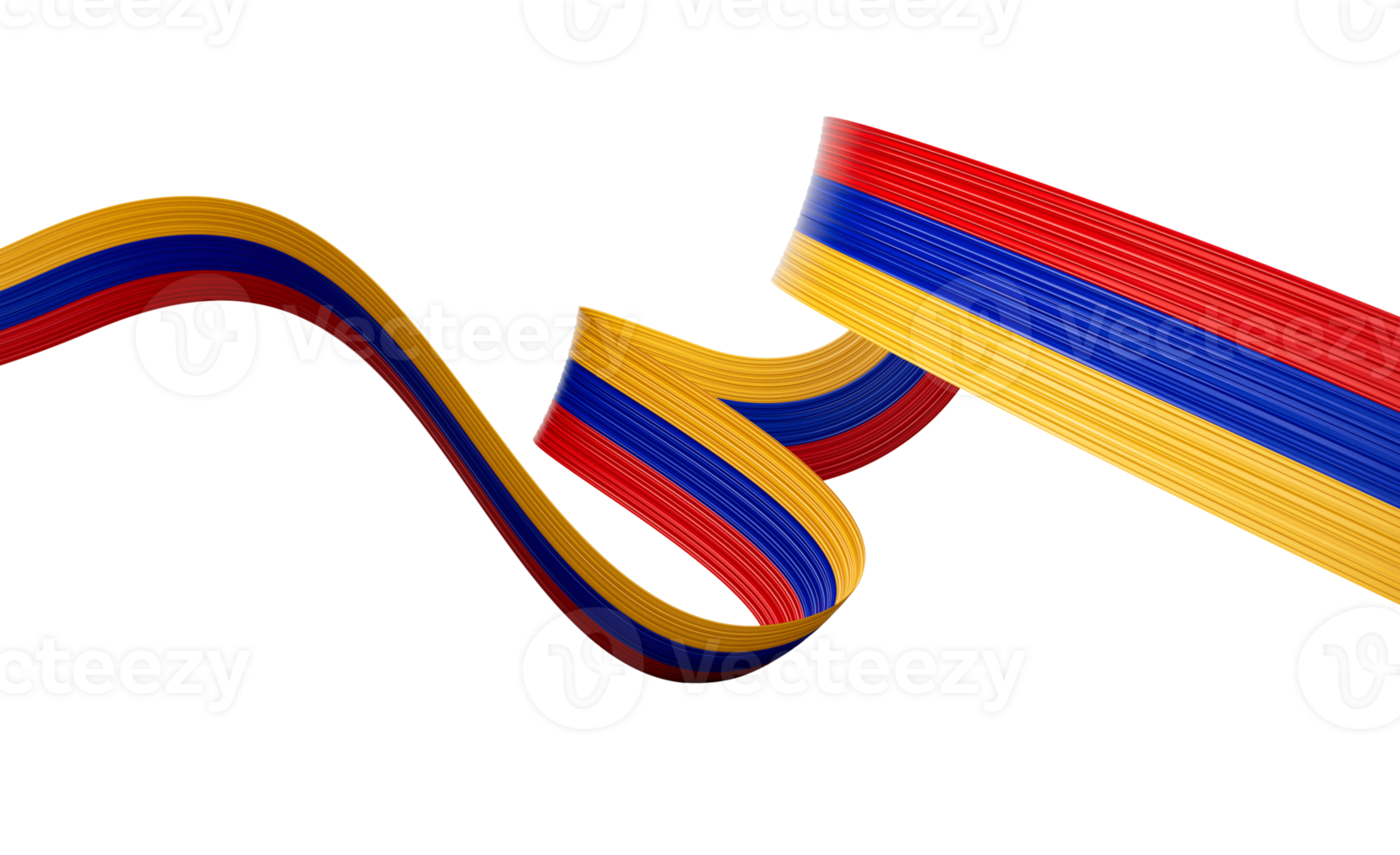 3d Flag Of Armenia 3d Wavy Shiny Armenia Ribbon 3d Illustration png