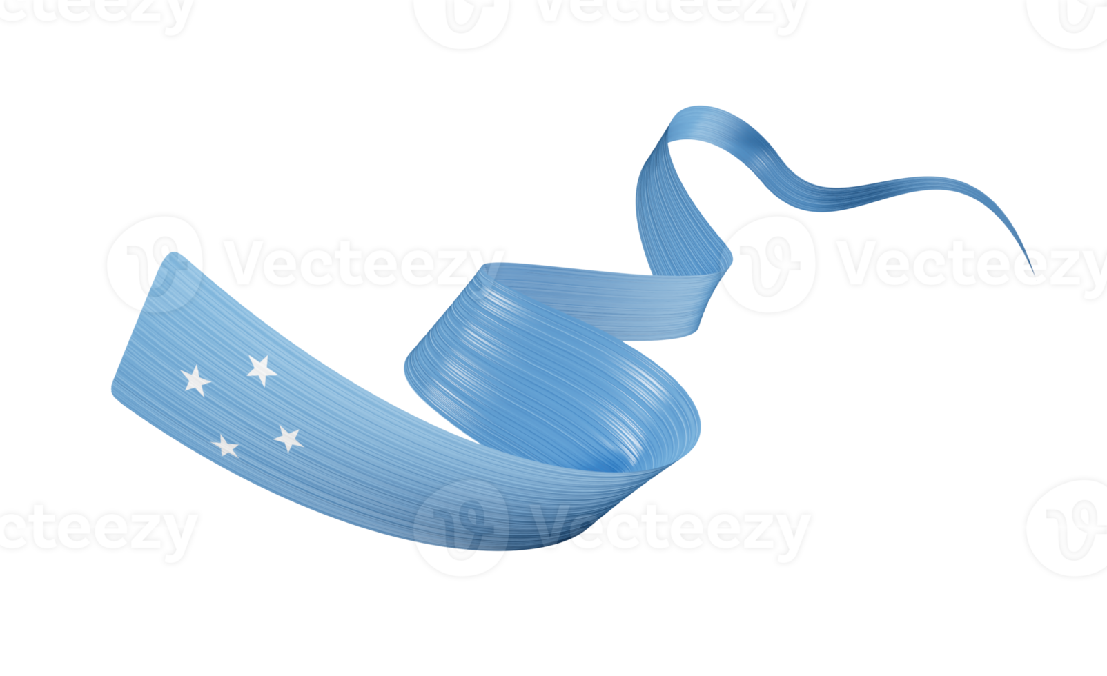 3d Flag Of Micronesia 3d Shiny Waving Micronesia Ribbon Flag 3d Illustration png