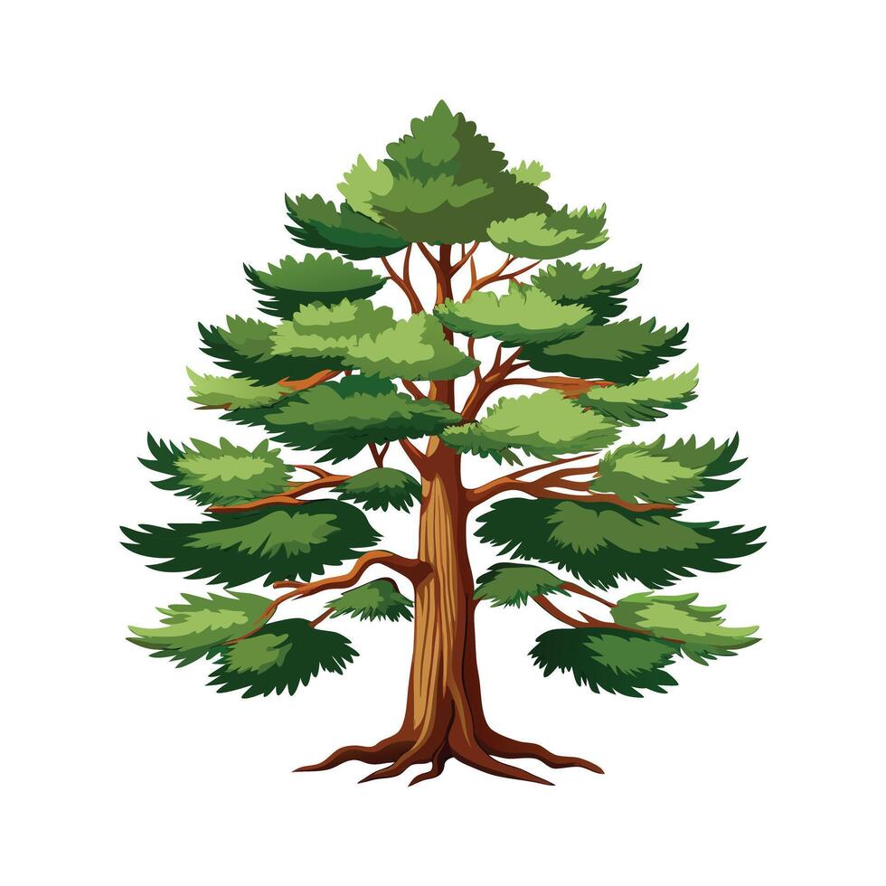 Beautiful Single Big Tree Illustration vector