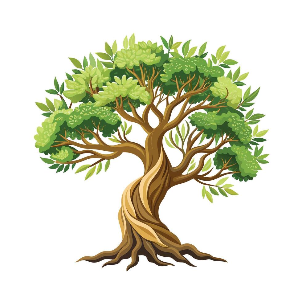 Beautiful Single Big Tree Illustration vector