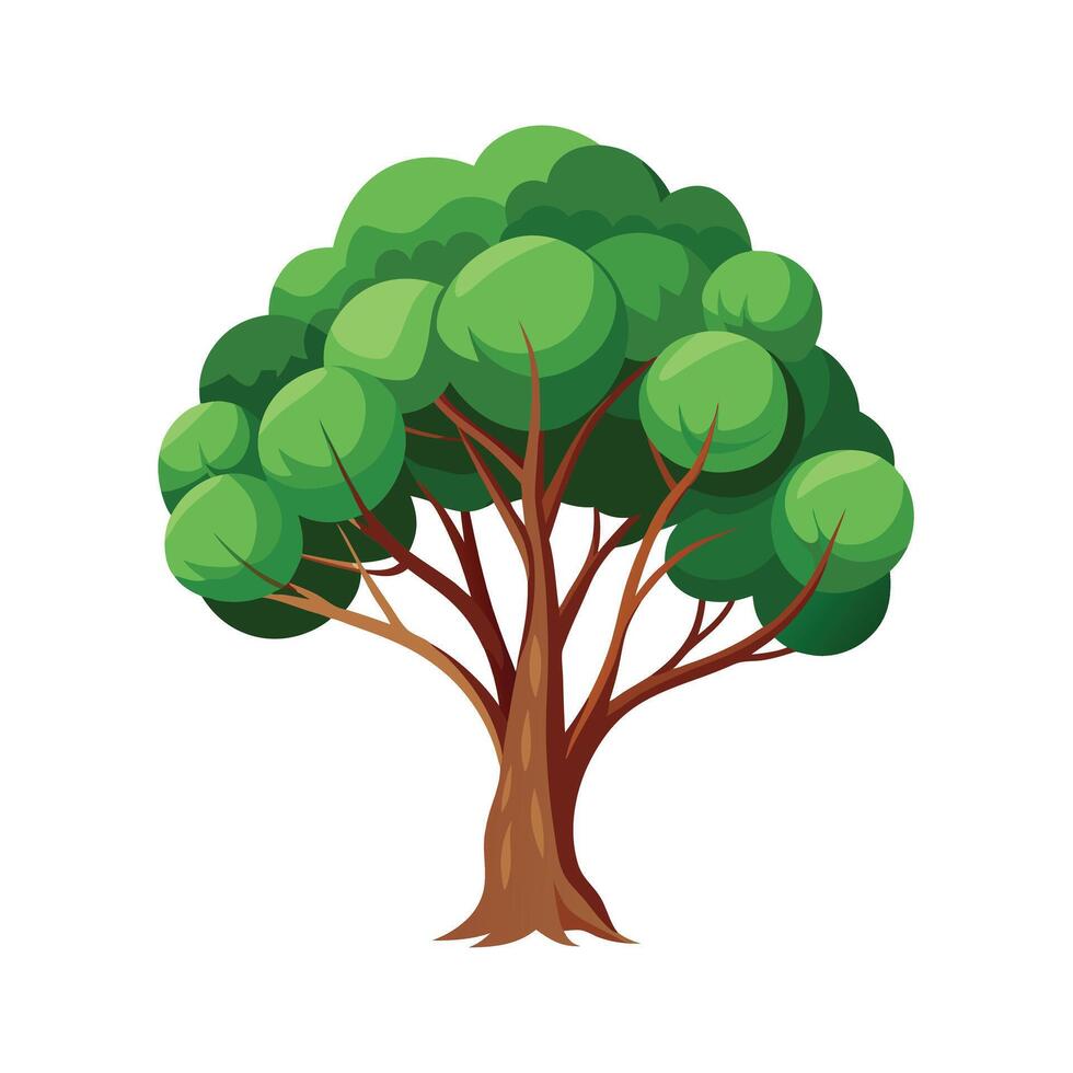 Beautiful Single Big Tree Illustration vector