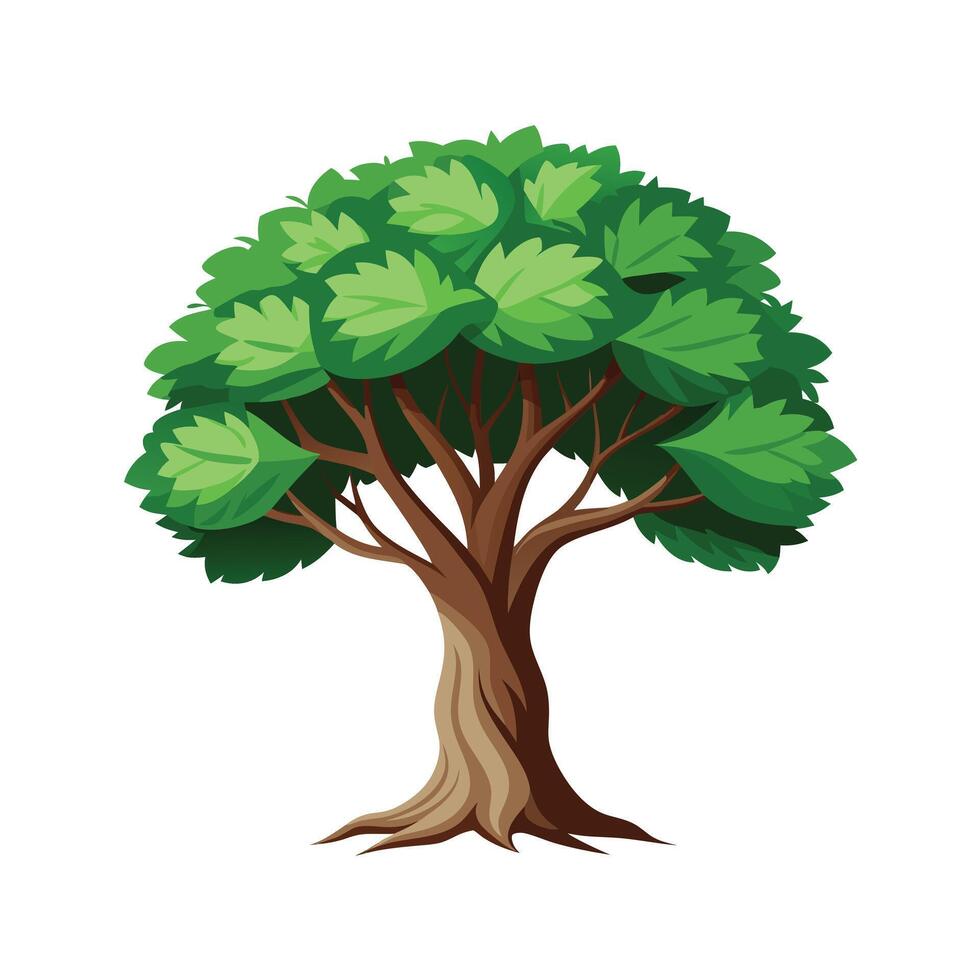 Beautiful Single Big Tree Illustration vector