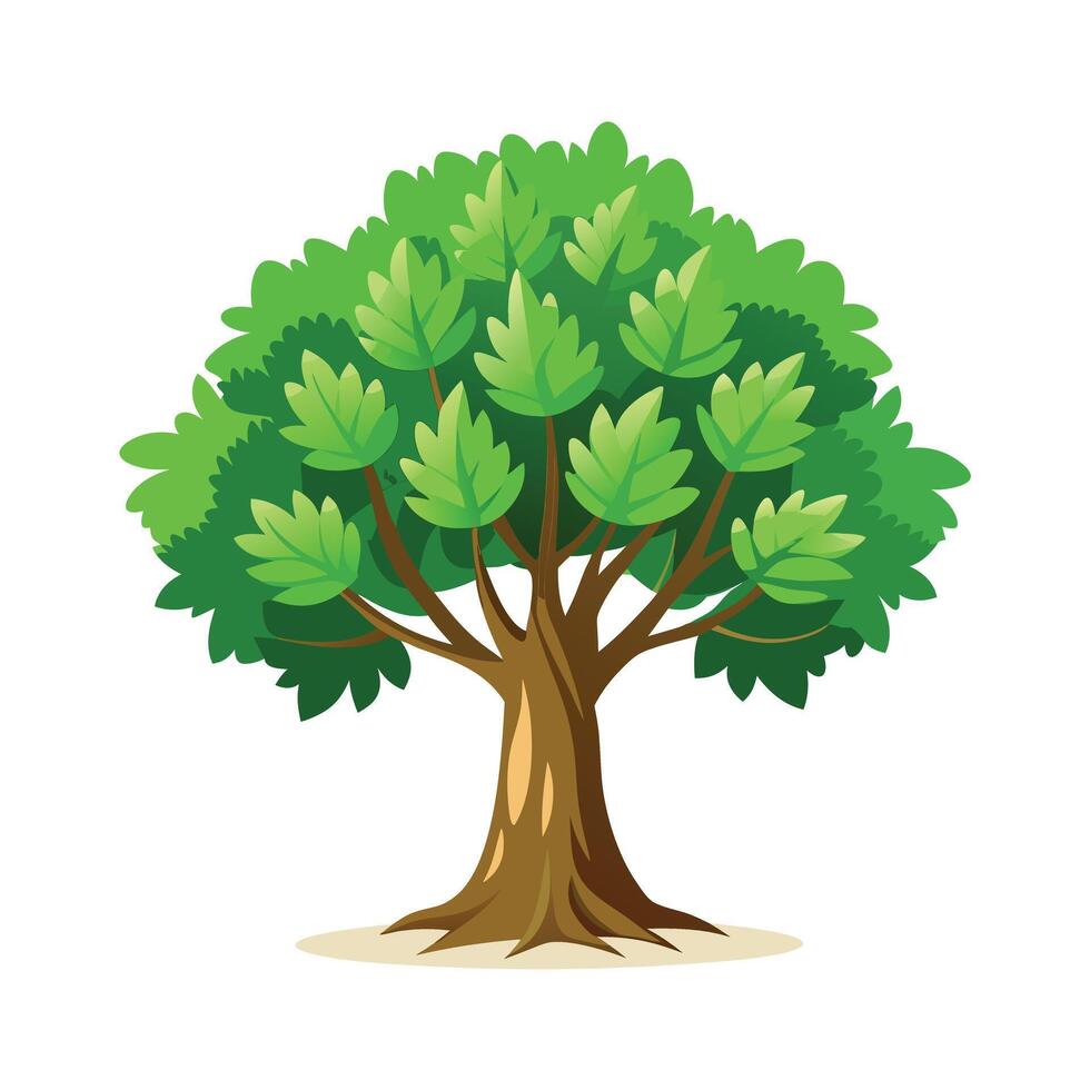 Beautiful Single Big Tree Illustration vector