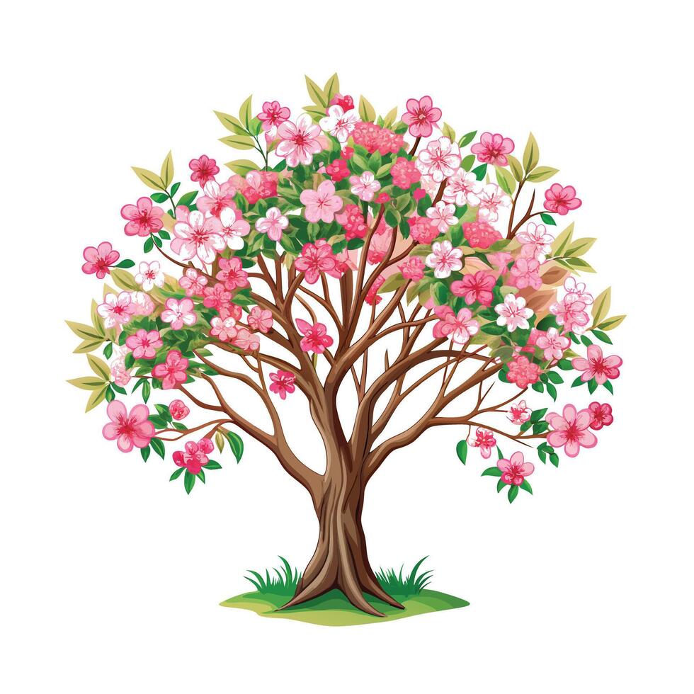 Beautiful Single Big Tree Illustration vector