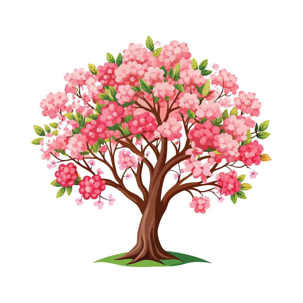 Beautiful Single Big Tree Illustration vector