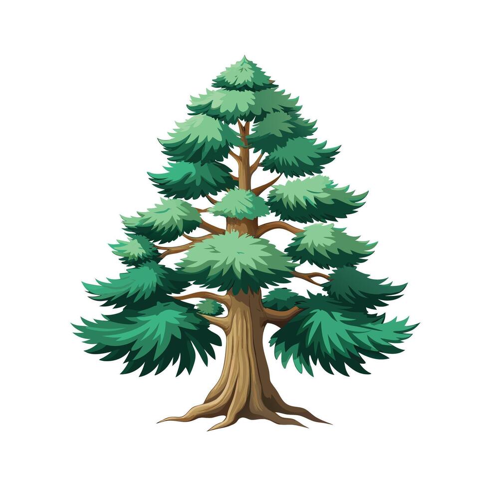 Beautiful Single Big Tree Illustration vector