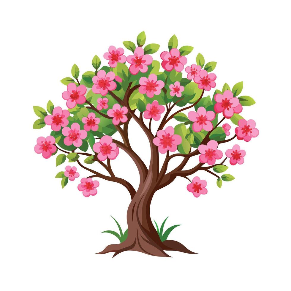 Beautiful Single Big Tree Illustration vector