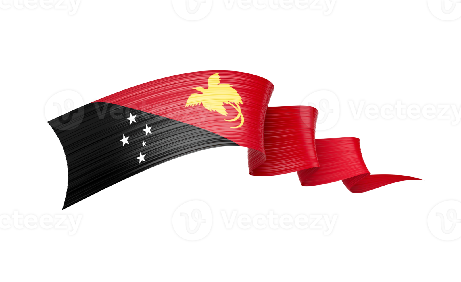 3d bandera de Papuasia nuevo Guinea 3d ondulado brillante cinta bandera 3d ilustración png