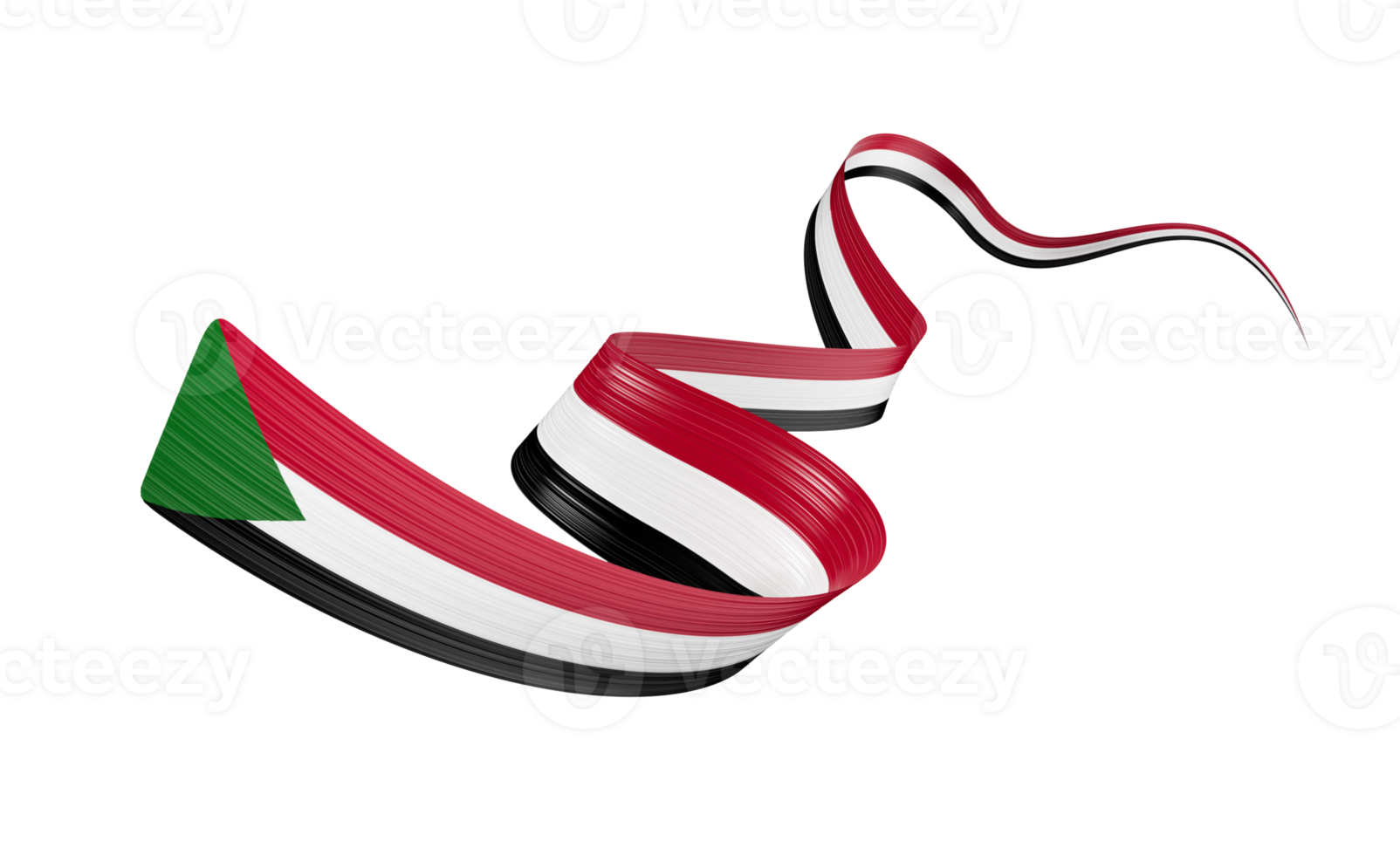 3d Flag Of Sudan 3d Wavy Shiny Sudan Ribbon Flag 3d Illustration png